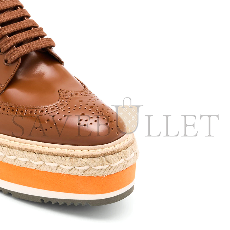 Pra*a spazzolato re-edition platform wingtip loafers